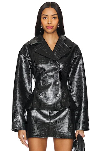 House of Harlow 1960 x REVOLVE Theo Faux Croc Jacket in Black from Revolve.com | Revolve Clothing (Global)