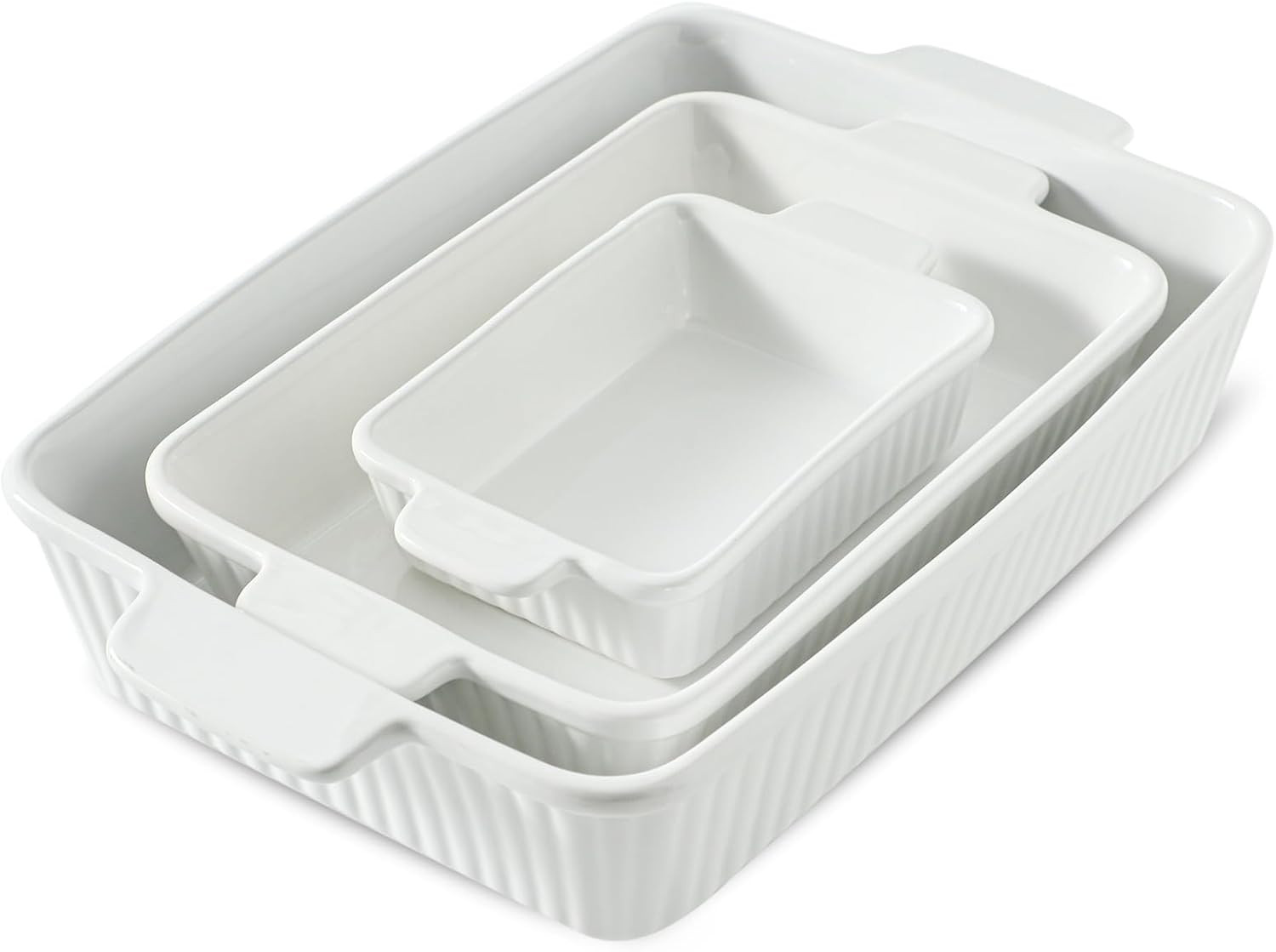 Hasense Ceramic Baking Dishes for Oven, Casserole Dish Set of 3, 9 x 13 Inches Lasagna Pan Deep, ... | Amazon (US)