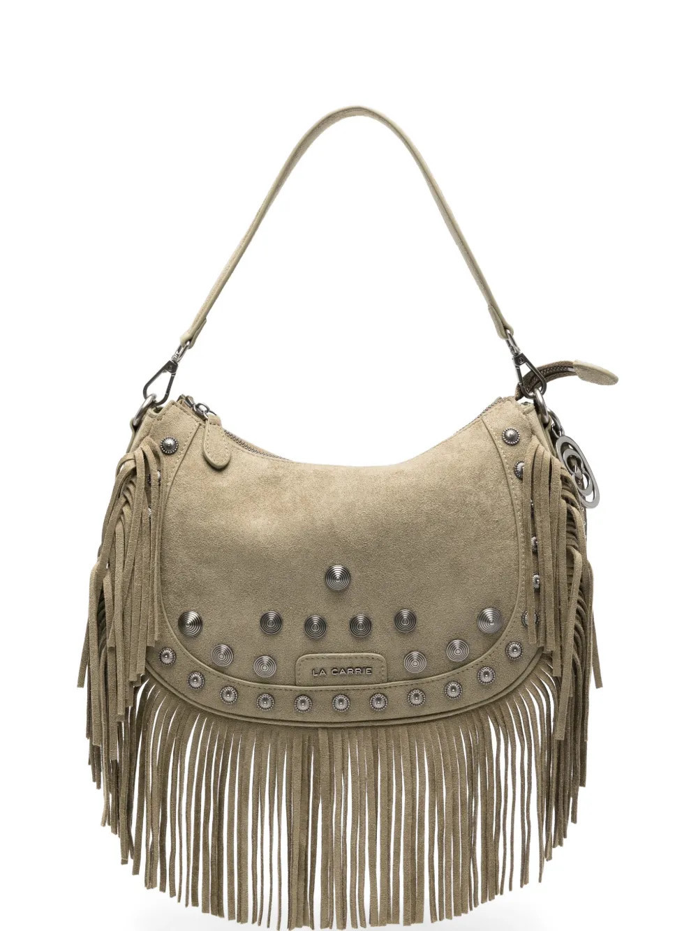 La Carrie fringe studded shoulder bag - Green | Farfetch Global