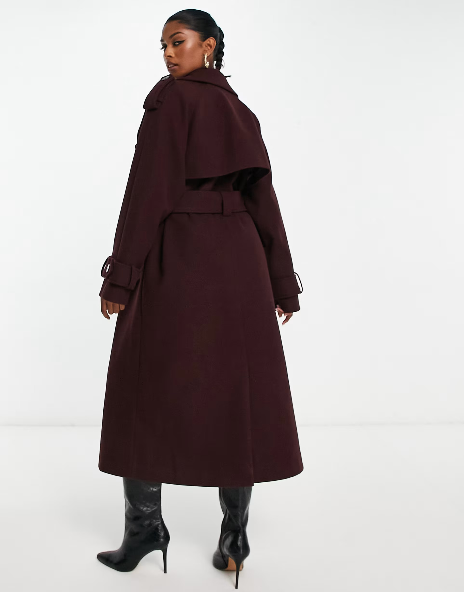 ASOS DESIGN formal trench coat in oxblood | ASOS (Global)