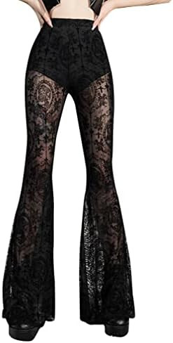 Gothic Black Pants Grunge Bottoms High Waisted Boho Hippie | Amazon (US)