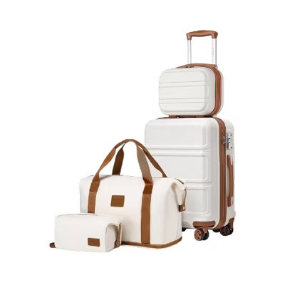 Summit Adventure 4-Piece Cream White Hardside Luggage Set With Tsa Lock | Target
