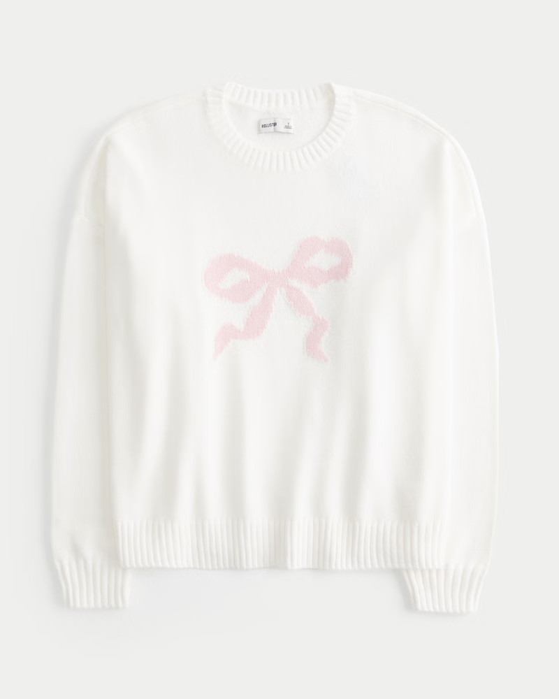 Women's Easy Bow Graphic Crew Sweater | Women's Tops | HollisterCo.com | Hollister (US)