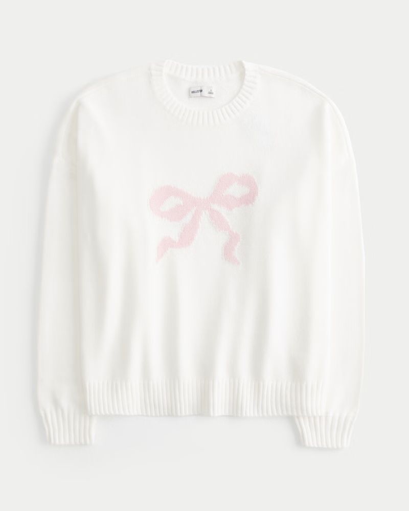 Women's Easy Bow Graphic Crew Sweater | Women's Tops | HollisterCo.com | Hollister (US)