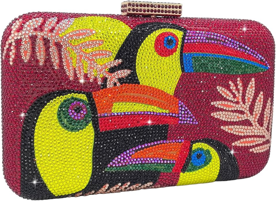 Boutique De FGG Mini Toucan Bird Crystal Clutch Purses for Women,Evening Minaudiere Handbags,Part... | Amazon (US)