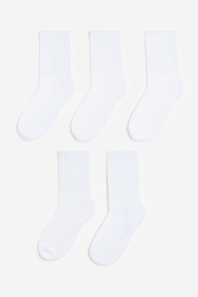 5-pack ribbed socks - White - Kids | H&M GB | H&M (UK, MY, IN, SG, PH, TW, HK)