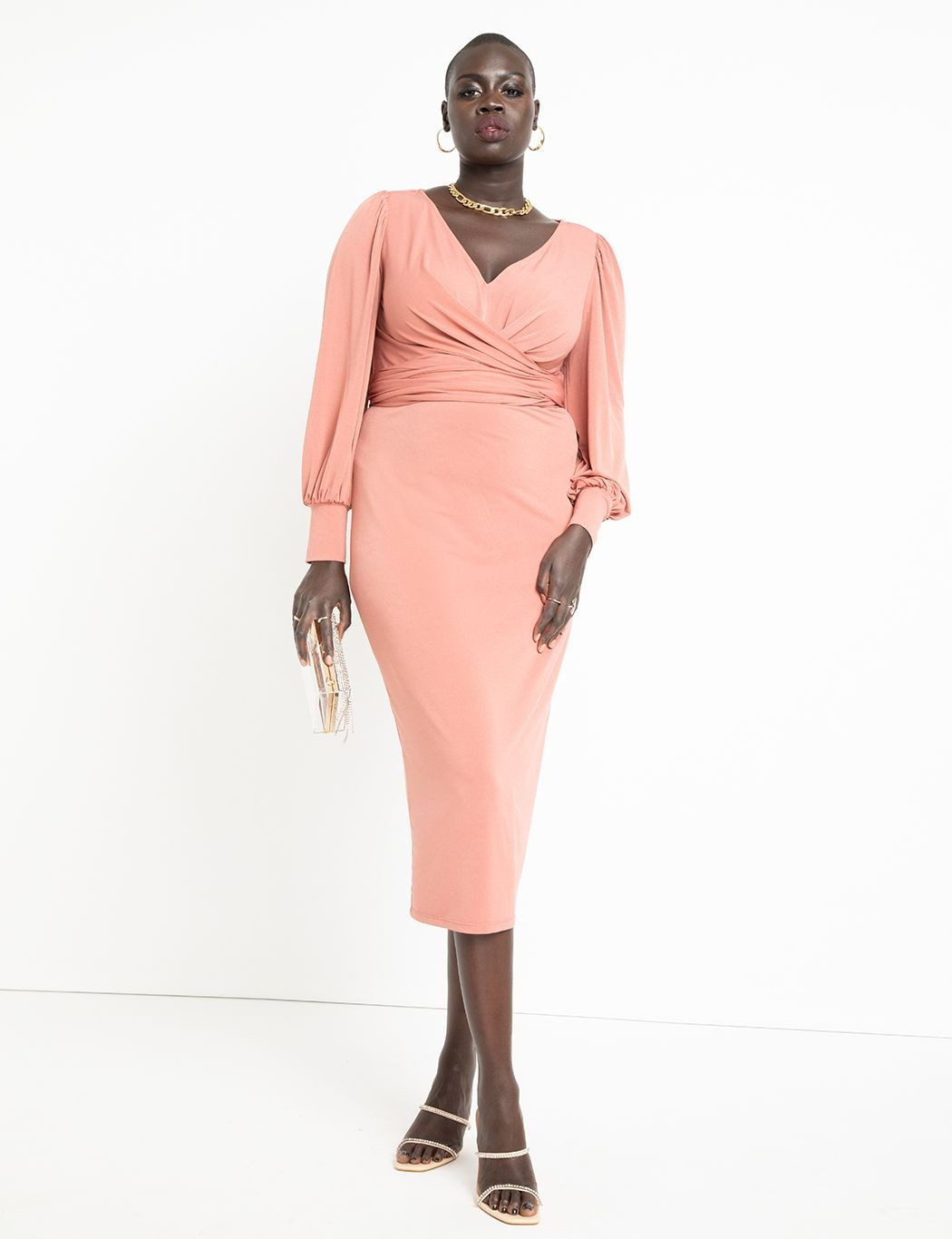 Cross Front Midi Dress | Women's Plus Size Dresses | ELOQUII | Eloquii