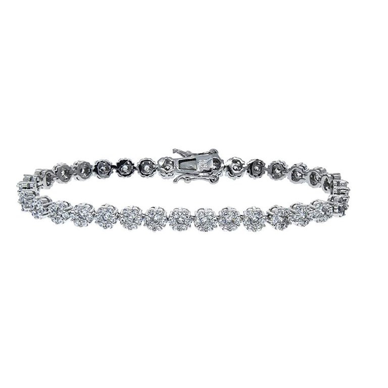 Cate & Chloe Ally 18k White Gold Plated Tennis Bracelet with Simulated Diamonds Gift for Women - ... | Walmart (US)