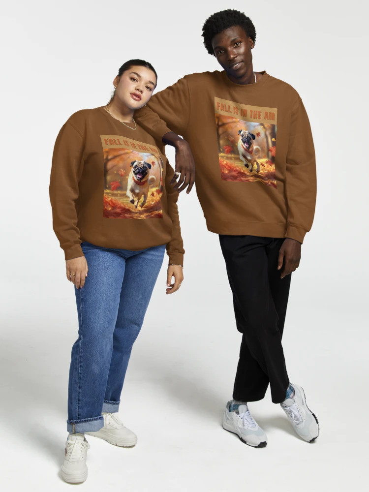 Fawn Fall Pug - Fall is in the Air Pullover Sweatshirt | Redbubble (US)