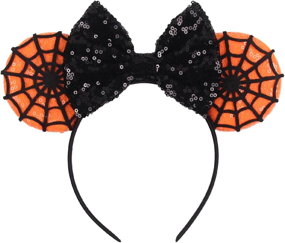 LSHDXD Halloween & Christmas Hairband, Hand-made Headband with Adjustable Mouse Ears, Glitter Seq... | Amazon (US)