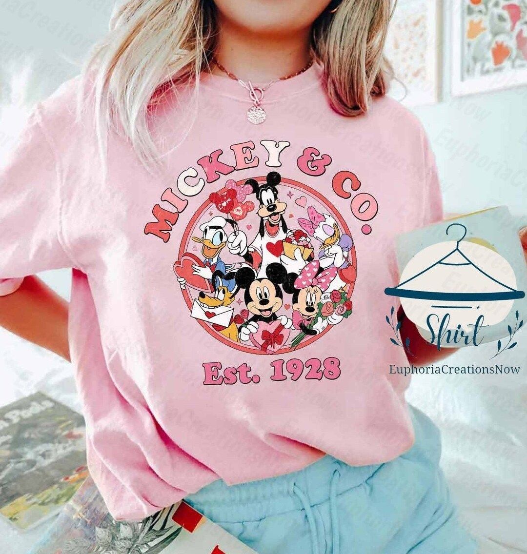 Vintage Mickey & Co Est 1928 Valentine Shirt, Retro Mickey and Friends Happy Valentine's Day, Dis... | Etsy (US)