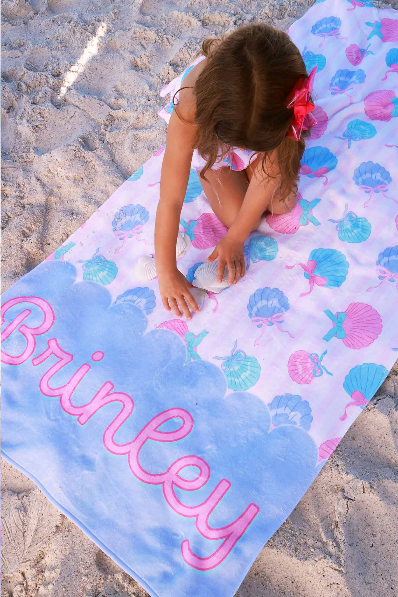 Seaside Sweetie Personalized Kids Beach Towel | Caden Lane