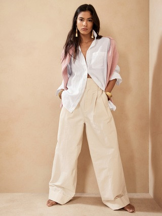 Petite Oversized Linen Shirt | Banana Republic (US)