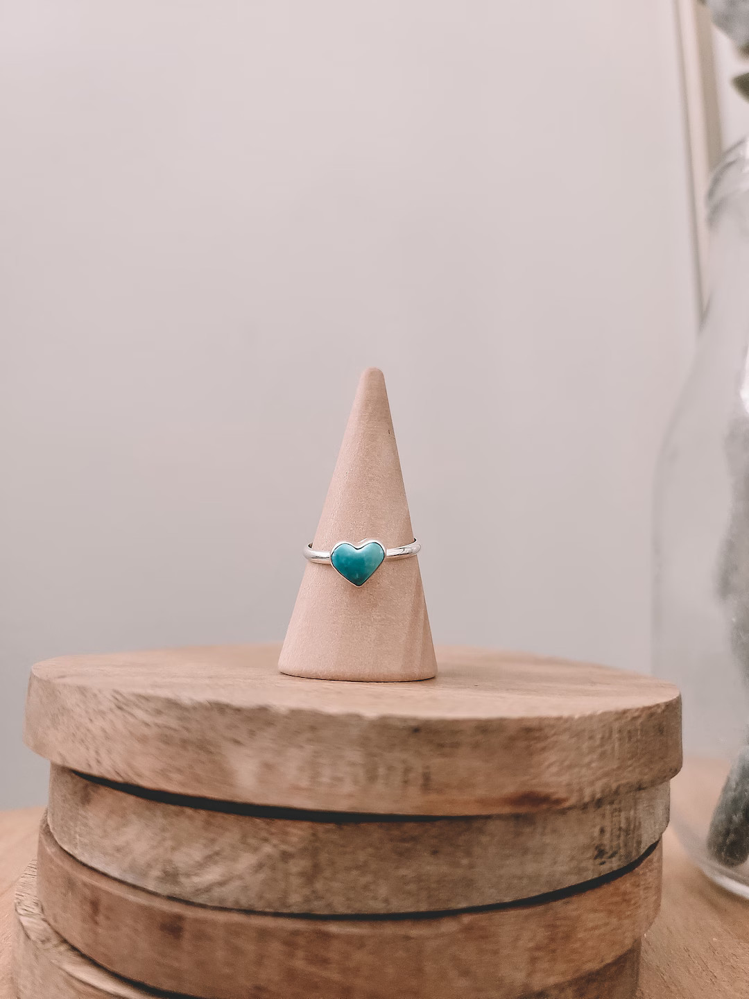 Turquoise and Sterling Heart Dainty Ring - Etsy | Etsy (US)