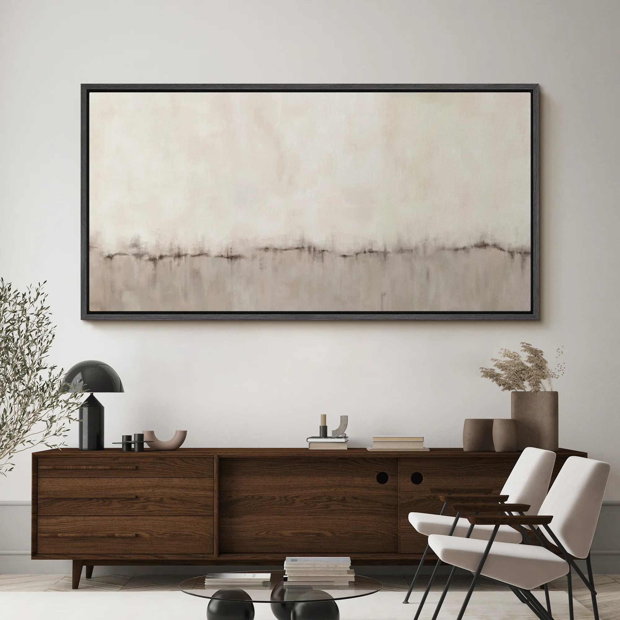 IDEA4WALL Minimal Landscape Minimalist Abstract Design in Soft Neutrals Modern Art Extra Large Ar... | Wayfair North America
