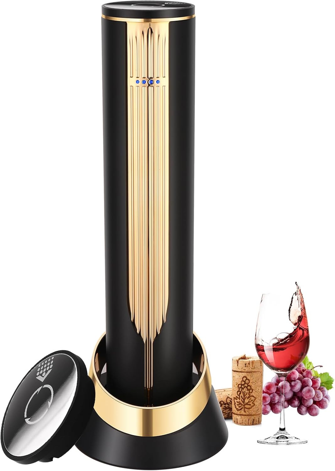 BLUBYEES Luxury Electric Wine Bottle Opener with Charging Base and Built-in Foil Cutter - Recharg... | Amazon (CA)