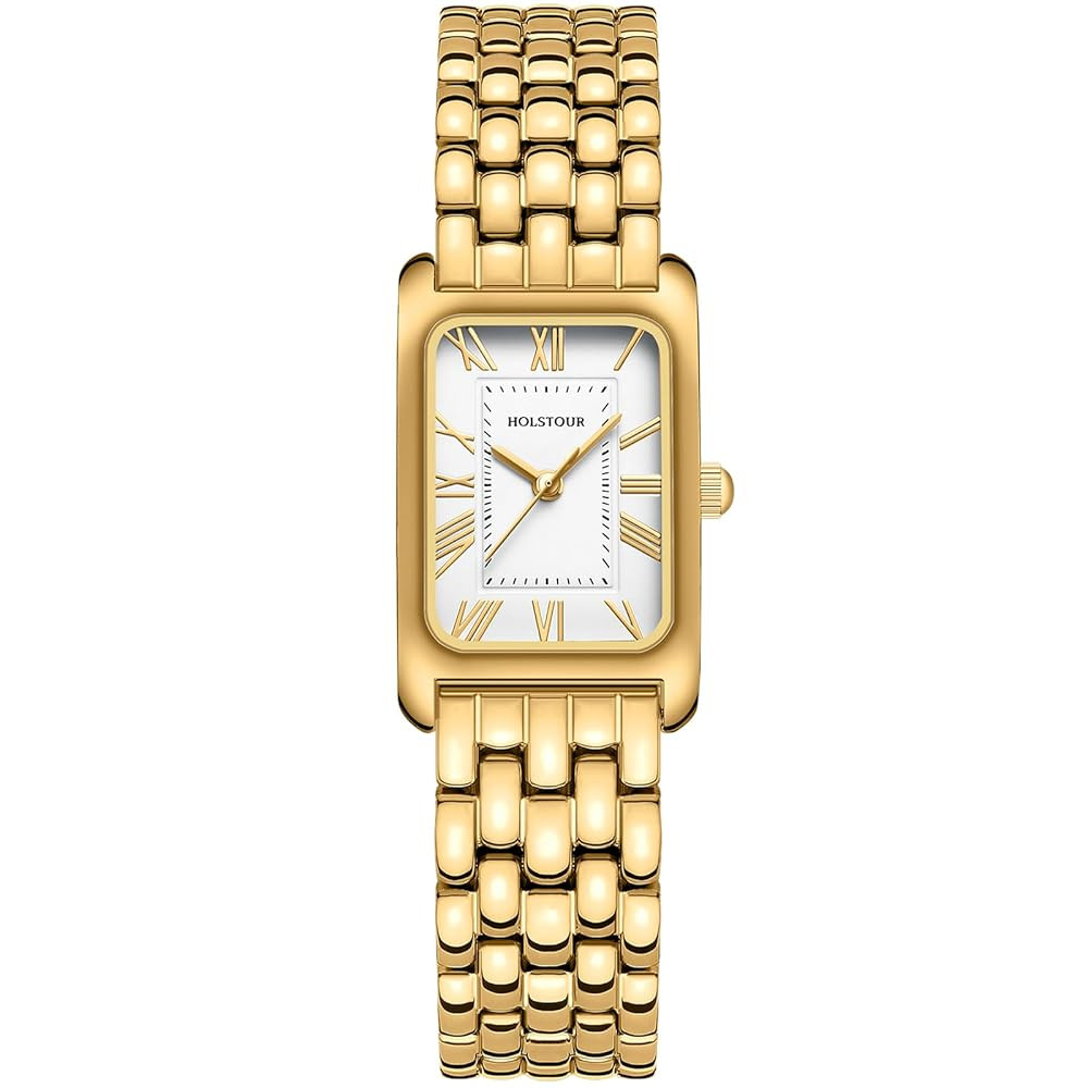 Watches for Women Vintage Bracelet Roman Dial Rectangular Case Gold Watch Waterproof with Tools | Amazon (US)