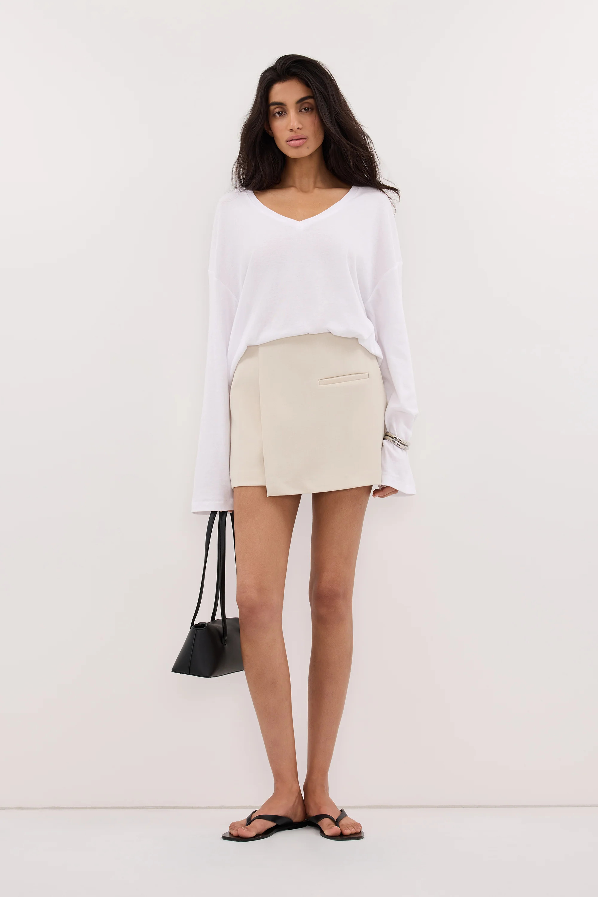 DANICA BONE ASYM WRAP SKORT | DISSH