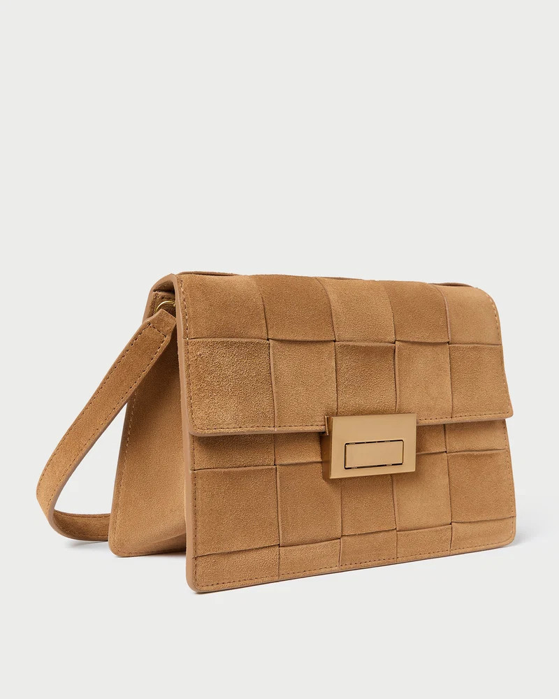 Delphine Toffee Suede Shoulder Bag | Loeffler Randall