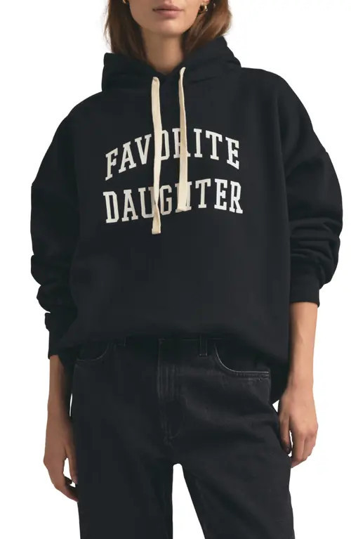 Favorite Daughter The Collegiate Graphic Hoodie in Black at Nordstrom, Size X-Small | Nordstrom