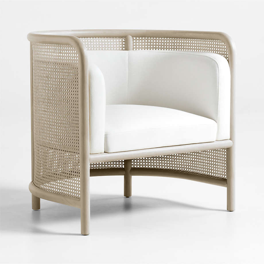 Fields Cane Back White Accent Chair by Leanne Ford + Reviews | Crate and Barrel | Crate & Barrel
