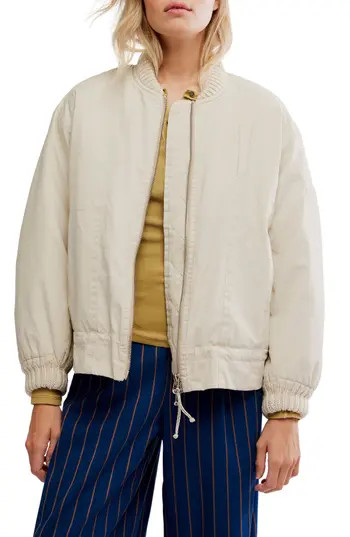 Free People Jax Bomber Jacket in Almond Flour at Nordstrom Rack, Size X-Large | Nordstrom Rack