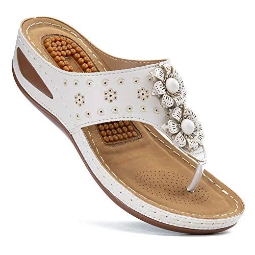 Women Sandals Flip Flops for Women Summer Casual Wedge Sandals Shoes Massage Function | Walmart (US)