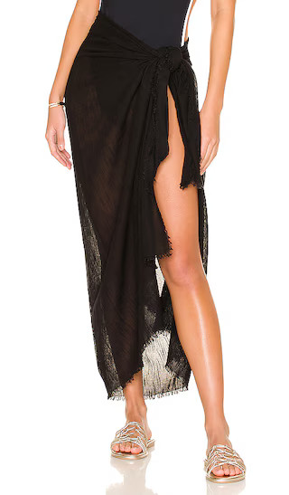 Textured Beach Wrap in Black | Revolve Clothing (Global)