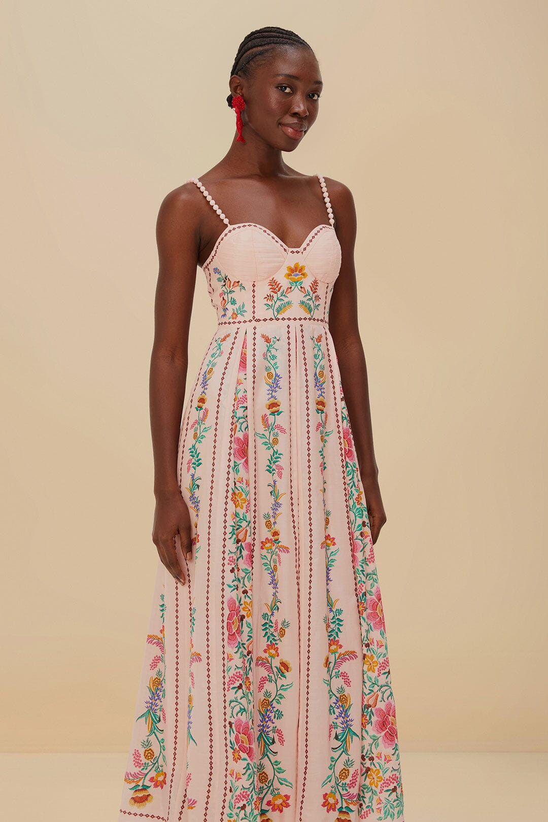 Pink Delicate Forest Maxi Dress | FarmRio (US)