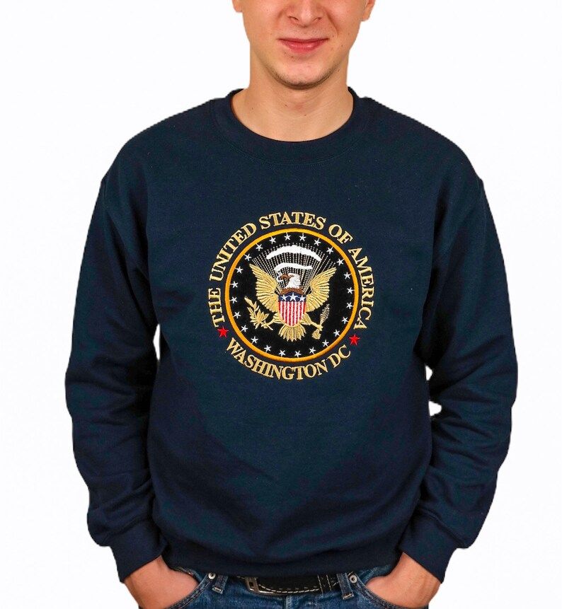 Presidential Seal Embroidered Unisex Crewneck Sweatshirt - Etsy | Etsy (US)