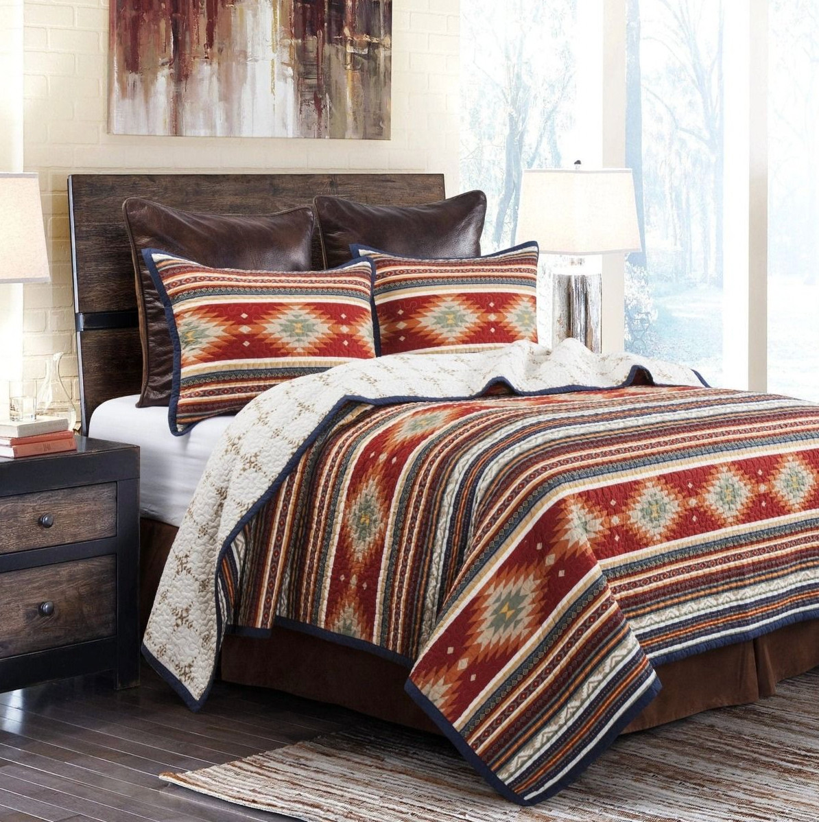 Del Sol Reversible Quilt Set by Junk Gypsy. You guys know I love a good southwestern pattern, and this look is gorgeous and comfortable!  

 #LTKSeasonal #LTKHome