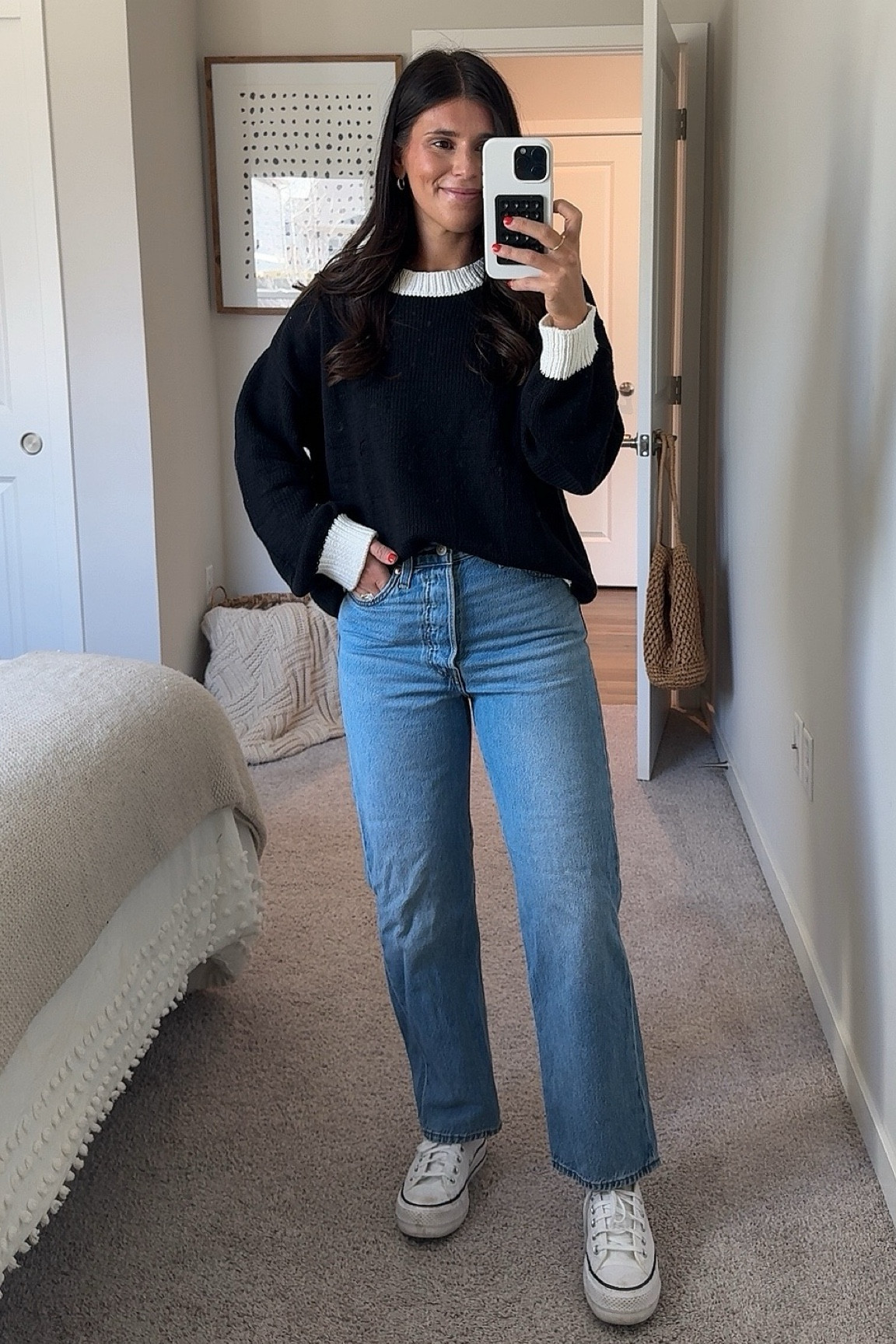 Amazon outfit! My favorite jeans 🫶🏻 wearing a medium in sweater!

#amazon #denim #sweater #spring 

#LTKSeasonal #LTKfindsunder50 #LTKworkwear