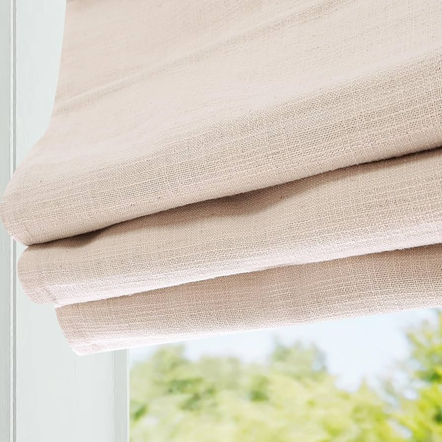 DEJAVU Cordless Linen Roman Shades for Windows, Washable Lined Fabric Roman Window Shades, Custom... | Amazon (US)