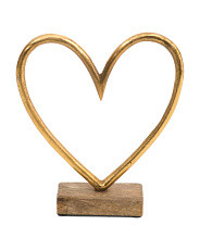 9in Metal And Wood Heart Decor | TJ Maxx