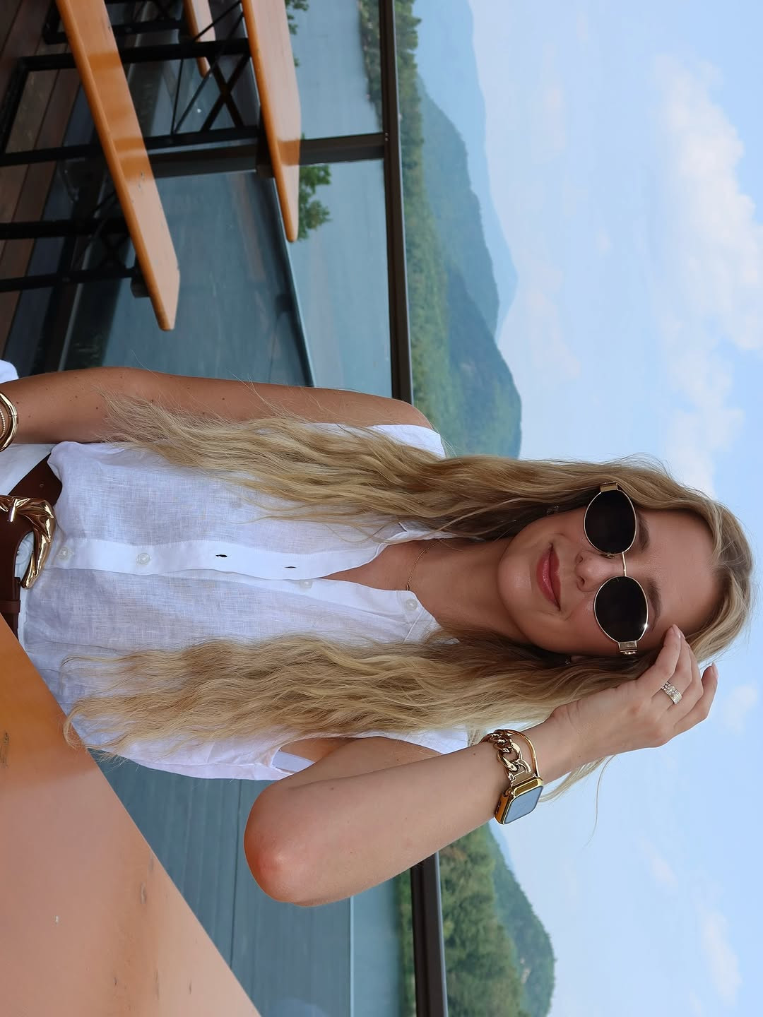 Summer in white linen. This effortless look features a white linen romper cinched with a dark brown leather belt, perfectly complemented by a woven cognac bucket bag and gold jewelry. #WhiteLinen #SummerStyle #LTKholiday 

 #LTKdayinmylife #LTKgrwm #LTKootd