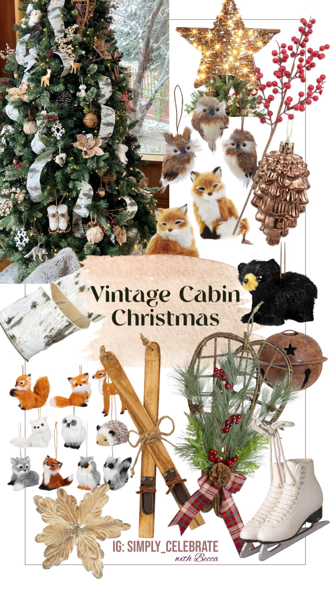 Found ornaments similar to my cabin tree on Amazon! (Plus picks and ribbon too!) 
The little animals are too cute for words 😩😍

#LTKSeasonal #LTKhome