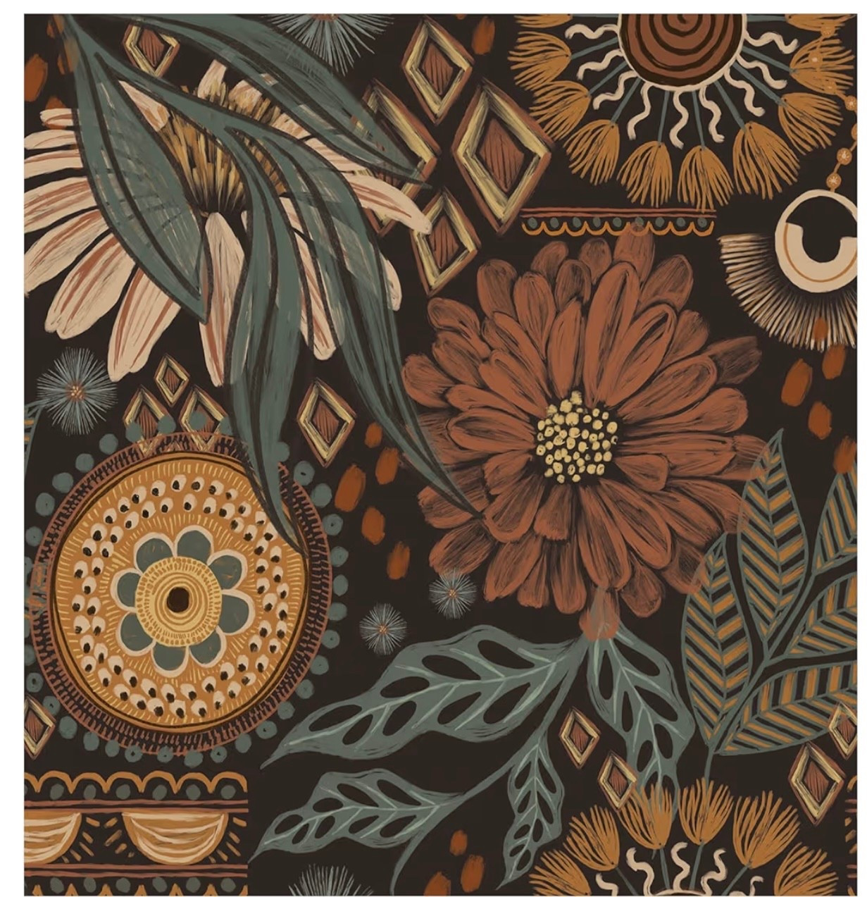  Wallpaper Peel and Stick Floral Boho Brown/PeachPuff/Green Retro Wall Decor Bathroom Removable Mural

#LTKHome #LTKFindsUnder50