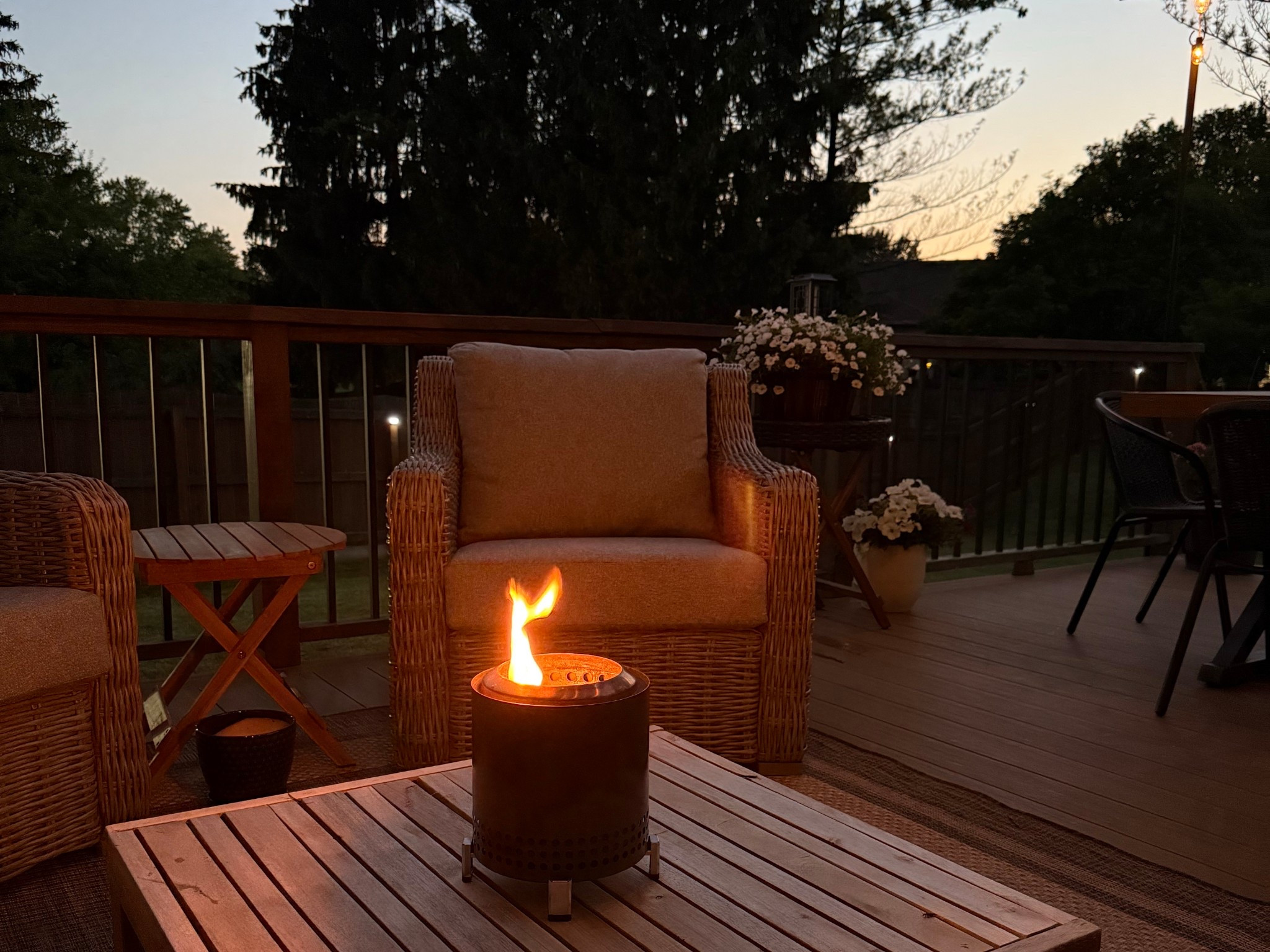 never have been more excited for cooler evenings. this mini solo is a perfect add on to make our deck feel cozy 🥲 and shoutout to walmart for coming in clutch with some new comfy outdoor chairs that were literally on my doorstep THE NEXT DAY. 

#LTKHome #LTKParties #LTKFamily