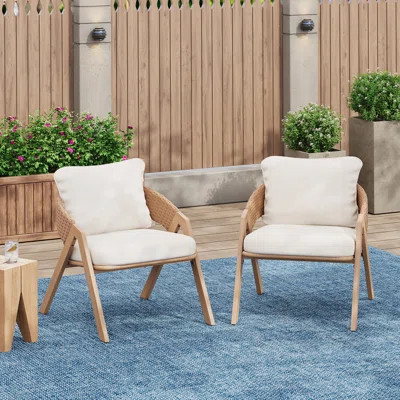 Patio Chair With Cushions (Set Of 2) | Wayfair North America