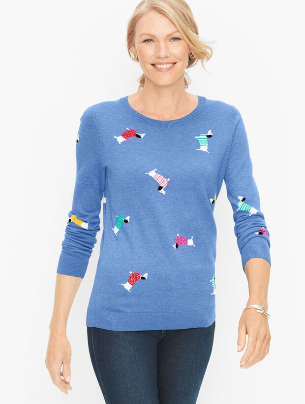 Crewneck Pullover - Tossed Pups | Talbots