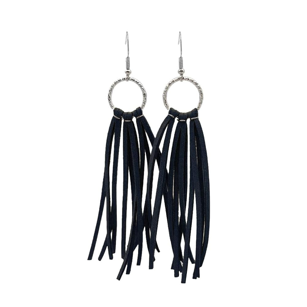 Bohemian Suede Tassel Fringe Earrings Geometric Deerskin Boho Western Statement Dangel Earrings f... | Amazon (US)