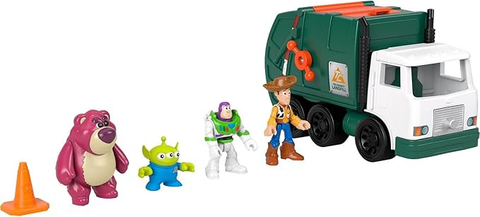 Fisher-Price Imaginext Disney Pixar Toy Story Garbage Truck with 3-inch Buzz Lightyear, Woody & L... | Amazon (US)