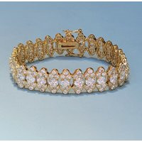 Large Wide Cubic Zirconia Cz Gold Vermeil 925 Sterling Silver Bracelet 7"". Heavy Bold Sparkly Glad 7 | Etsy (US)