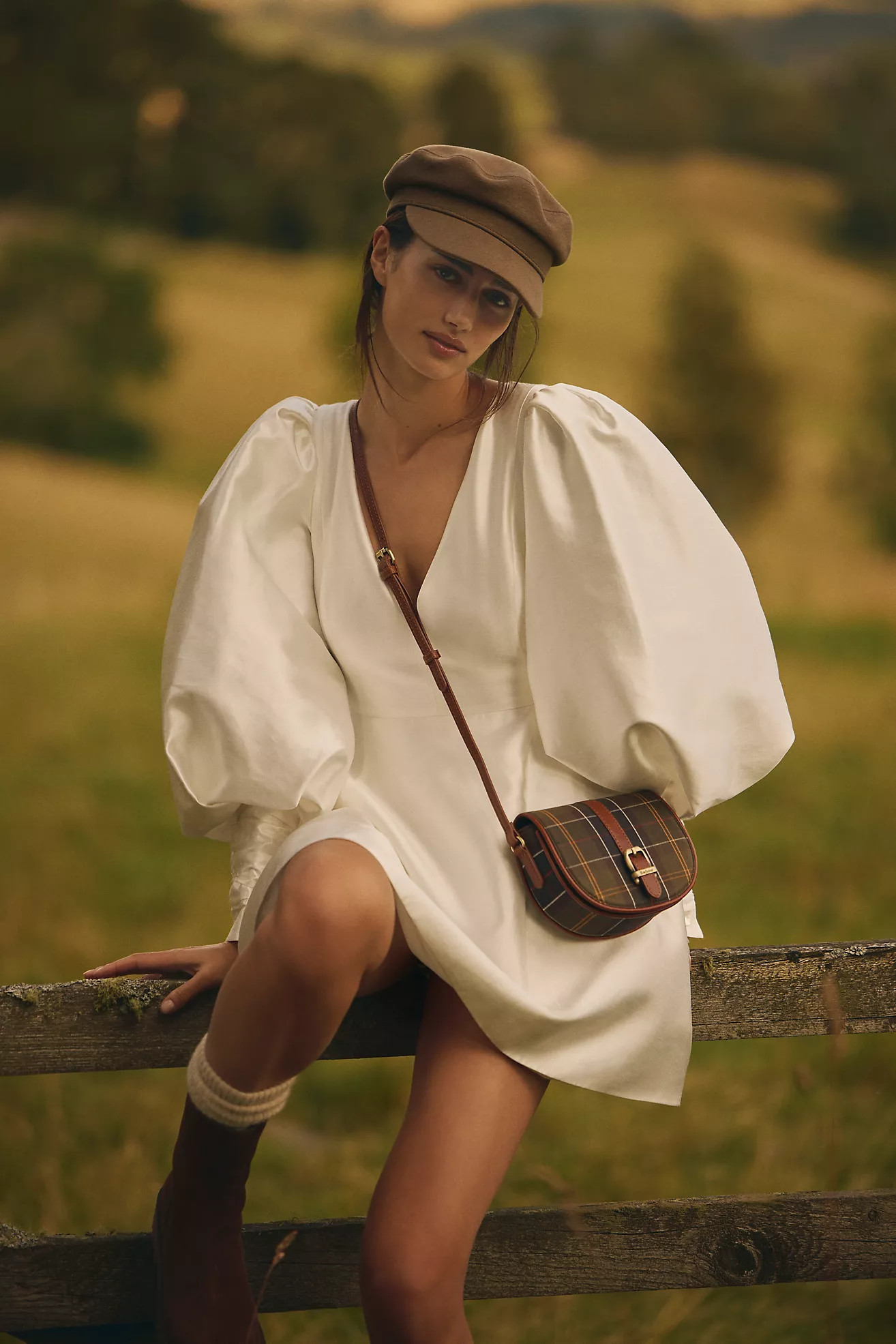 Mare Mare Puff-Sleeve Taffeta Mini Dress | Anthropologie (US)