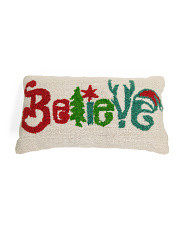 14x24 Hand Hooked Believe Pillow | Throw Pillows | T.J.Maxx | TJ Maxx