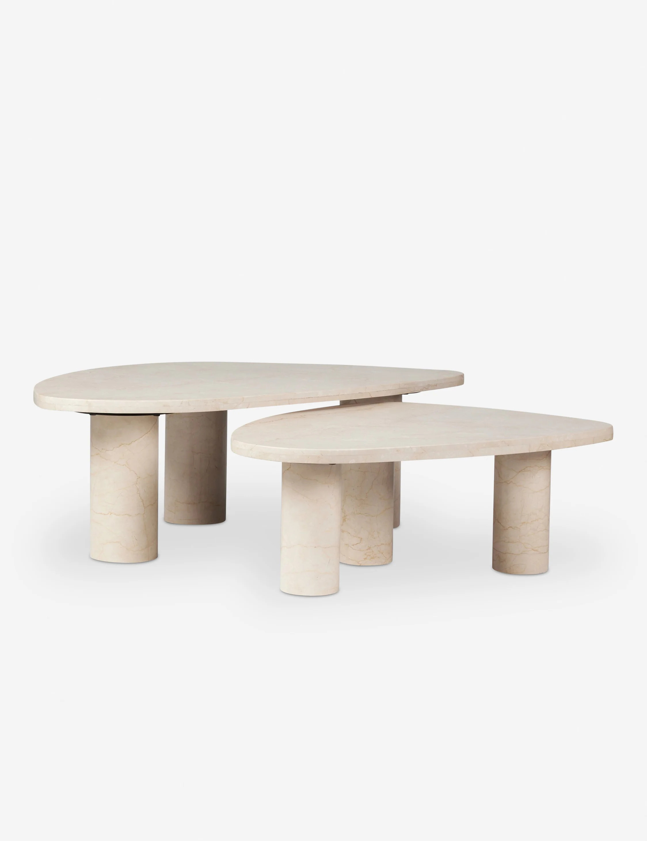 Mariano Nesting Coffee Table (Set of 2), Cream Marble | Lulu and Georgia 