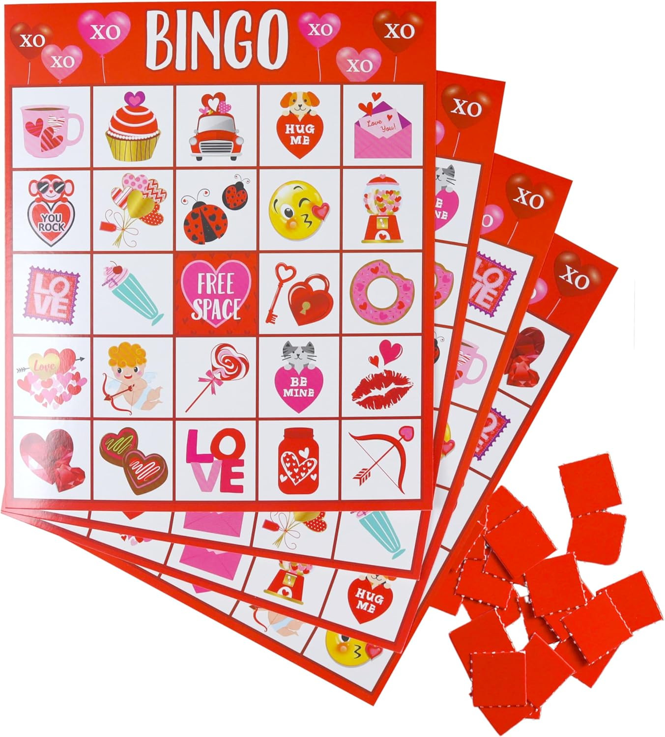 Iconikal Valentine's Day 32 Player Bingo Game Set Classroom Group Activity Fun Interactive Learni... | Amazon (US)