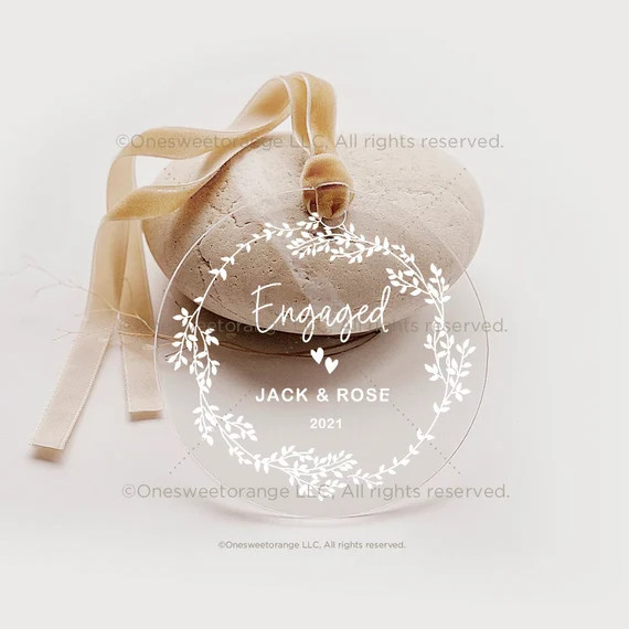 Acrylic Engaged Ornament Engagement Ornament Gift Engagement | Etsy | Etsy (US)