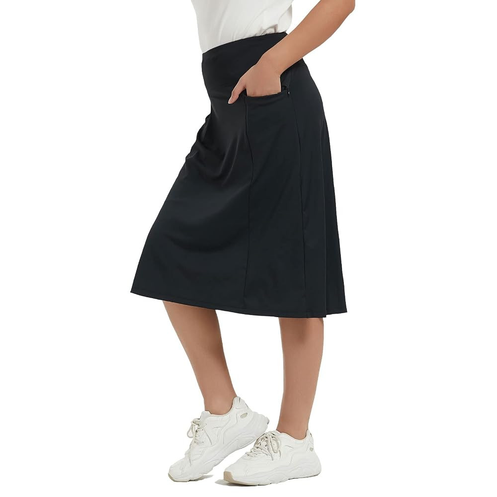 NOOYME 28" Skorts for Women with 3 Pockets Modest Knee Length Athletic Midi Skirts | Amazon (US)