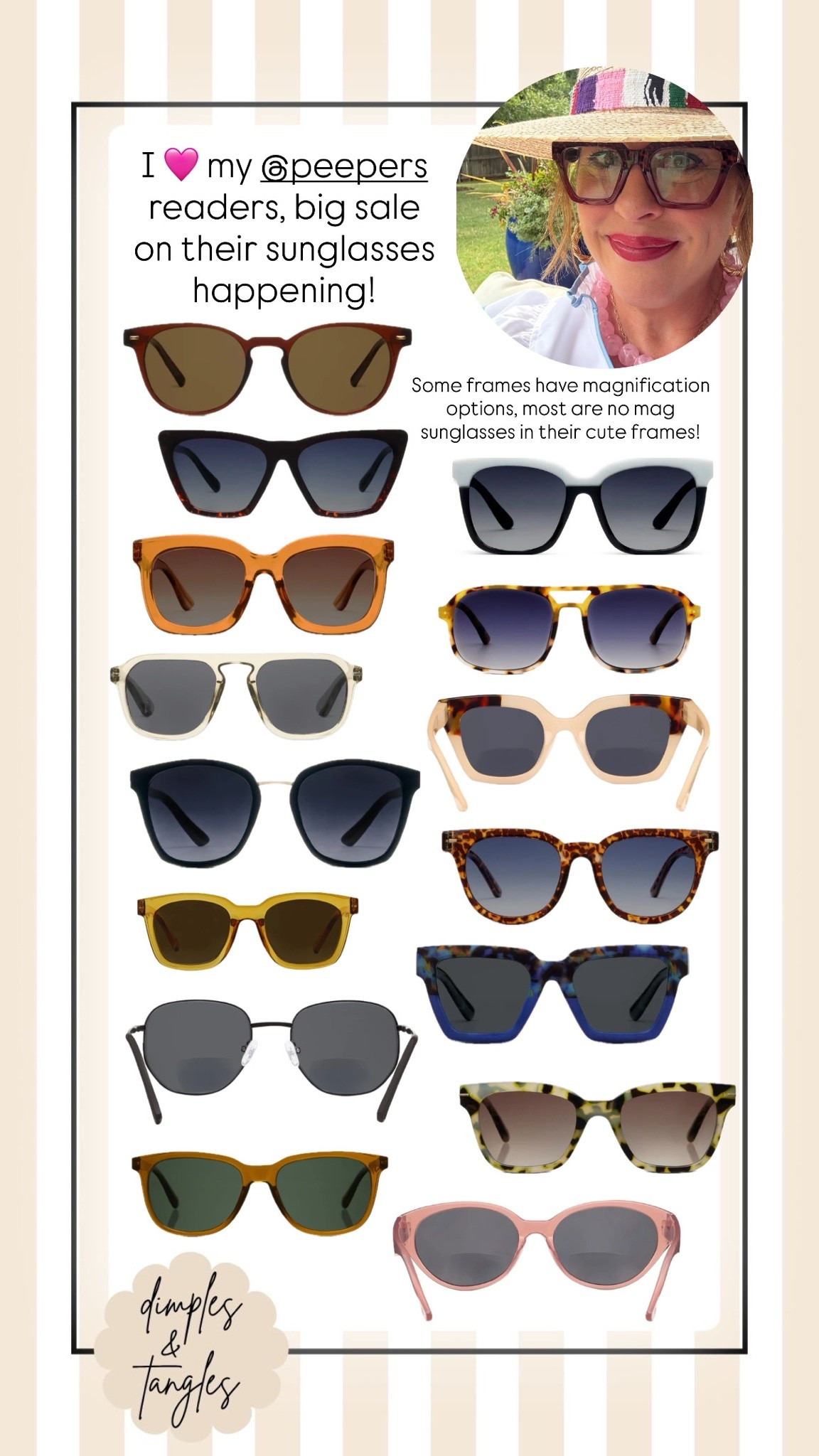 Peepers Sunglasses sale! Select faves have magnification options, most are no magnification sunglasses in their cute frames.

#LTKSaleAlert #LTKOver40 #LTKWorkwear